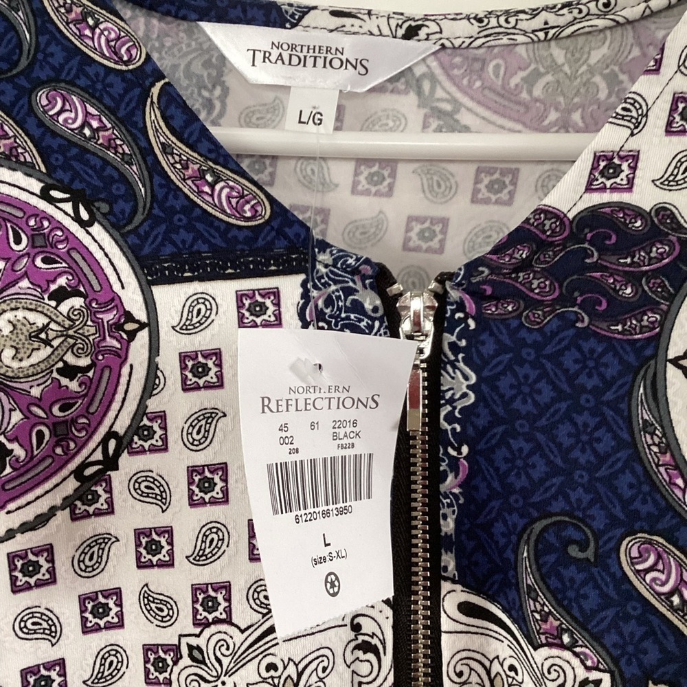 Northern Reflections Long Sleeve Women’s Shirt Northern Traditions Patchwork NWT - Picture 3 of 8